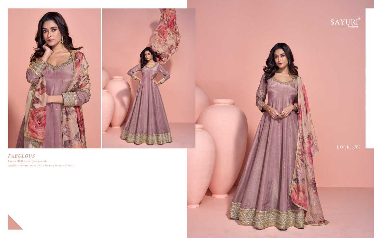 Ynf Simar silk KESH704 SAYURI SIKHA 5787 Kurti Wholesale Festive Kurtis Embroidered Kurtis Party Wear Gown Style Kurtis Manufacturer- Kapda Export