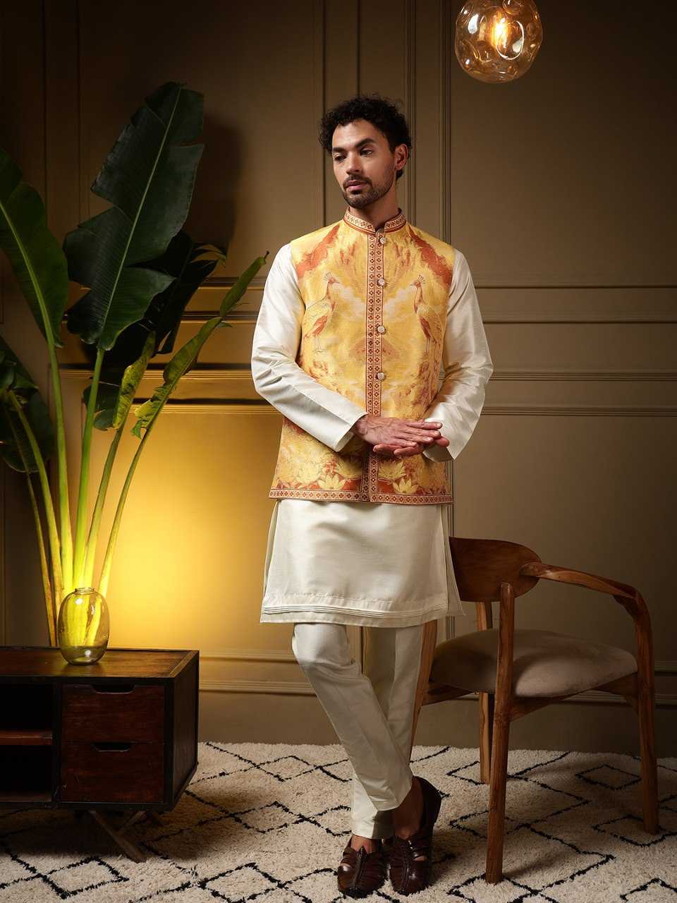Ynf Slub Silk KESH629 SHYAM Mens Wear Wholesale Mens Kurtas Festive & Wedding Coats Designer Ethnic Set Manufacturer- Kapda Export