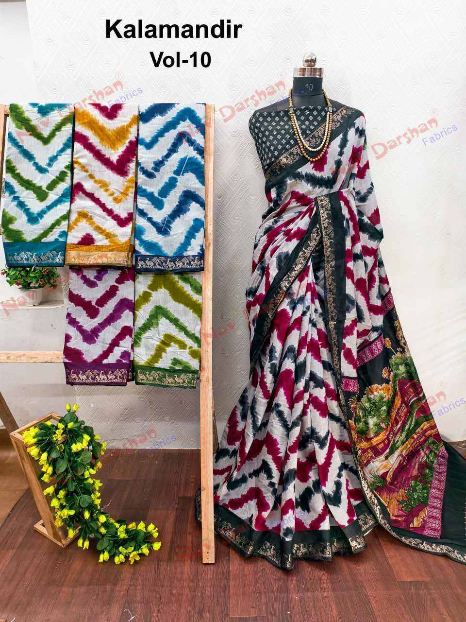 Ynf Soft Cotton KESH664 MANDY Sarees Wholesale Printed Sarees Leheriya Sarees Jacquard Saree Manufacturer- Kapda Export