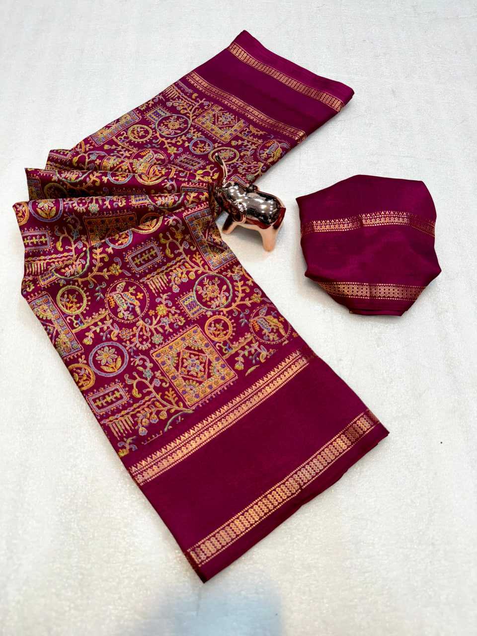 Ynf Tussar Silk KESH695 RAJSUTRA-3 Sarees Wholesale Printed Sarees Lace Border Sarees Kashmiri Sarees Manufacturer- Kapda Export