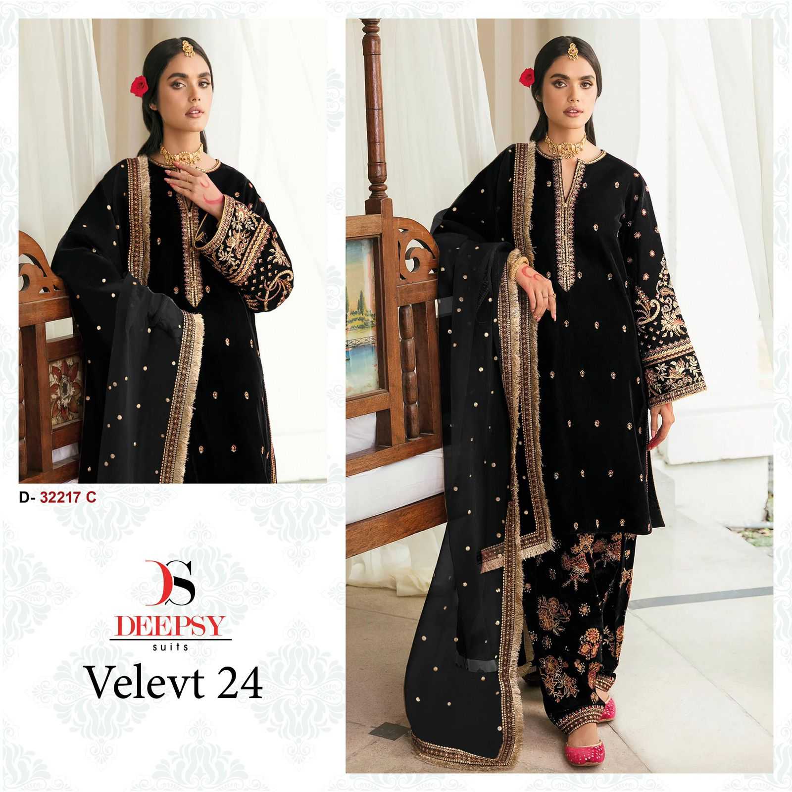 Ynf Velvet KESH677 DEEPSY SUITS 32217 Suits & Dresses Festive Collections Wholesale Velvet Suits Embroidery Suits Designer Suits Manufacturer- Kapda Export