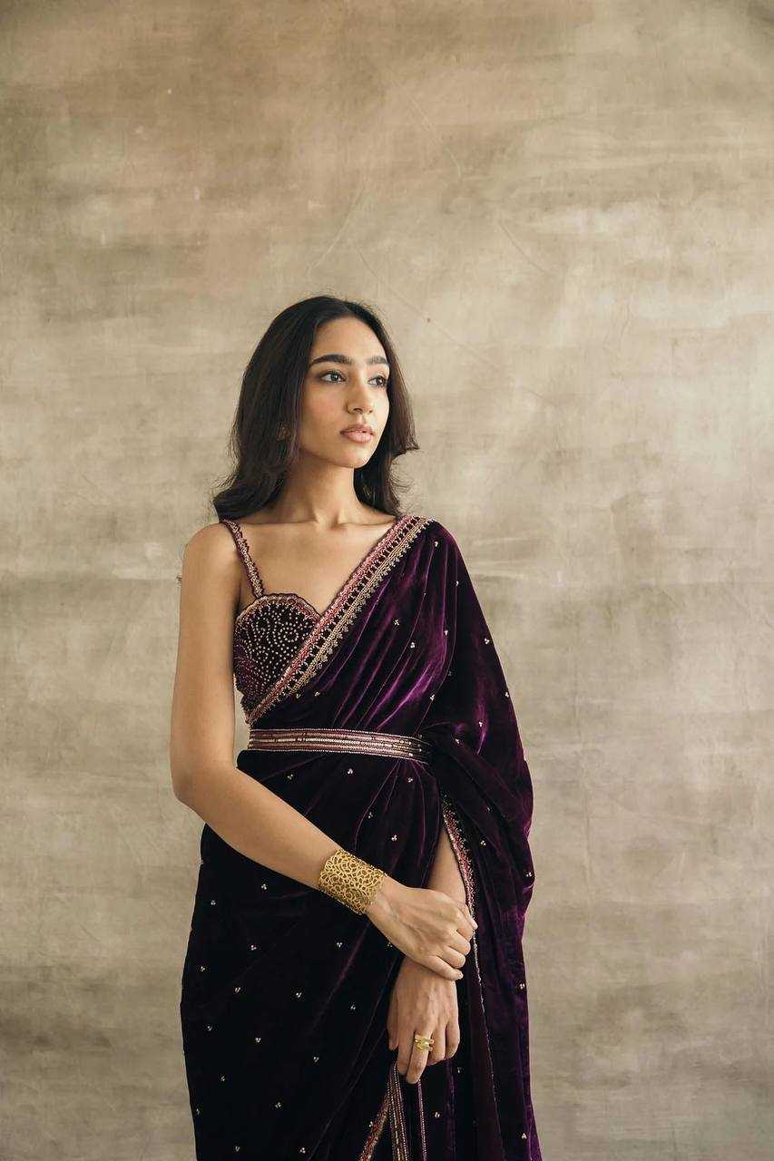 Ynf Velvet RIN213 309 Sarees Wholesale Party Wear Sarees Velvet Sarees Modern Sarees Manufacturer- Kapda Export