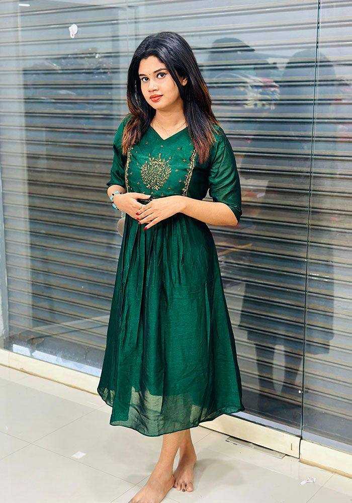 Ynf Vichitra Silk KESH485 77 Kurti Wholesale Fancy Kurti Embroidered Kurtis Full Sleeve Kurti Manufacturer- Kapda Export