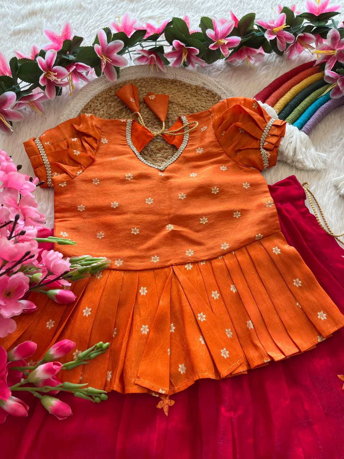 Ynf Viscose RIN235 tissue silk Kids Wear Wholesale Kids Lehenga Kids Lehenga Choli Baby Girl Lehenga Manufacturer- Kapda Export