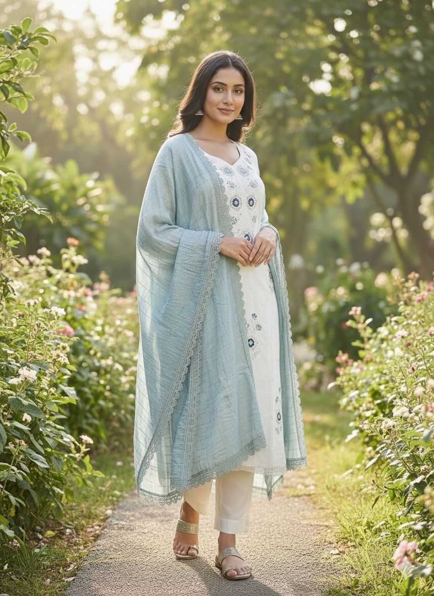Ynf Chanderi Silk KESH730 chanderi Silk Suits & Dresses Festive Collections Plus Size Collections Wholesale Embroidery Suits Chanderi Suit Handwork Suits Manufacturer- Kapda Export
