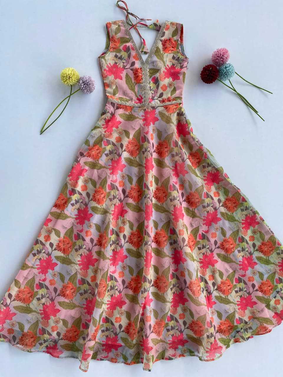 Ynf Chanderi Soft KESH249 K-2077 Kids Wear Festive Collections Wholesale Kids Gown Kids Ethnic Gowns Kids Party Wear Ethnic Manufacturer- Kapda Export