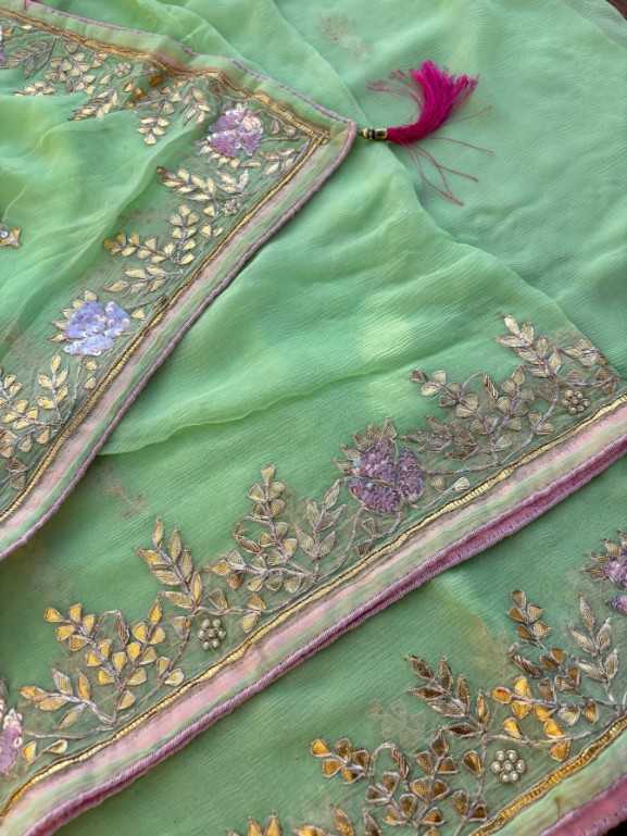 Ynf Chiffon KESH582 ASTIMA Sarees Wholesale Chiffon Sarees Embroidered Sarees Gota Work Saree Manufacturer- Kapda Export
