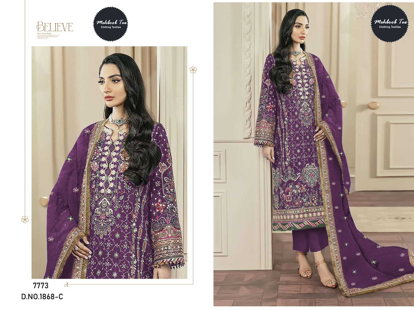 Ynf Chiffon KESH677 DINTING Suits & Dresses Wholesale Embroidery Suits Palazzo Suit Semi-Stitched Suits Manufacturer- Kapda Export