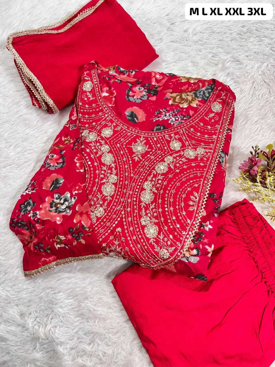 Ynf Chiffon KESH684 Chiffon Kurti Wholesale Designer Kurtis Anarkali Kurtis Embroidered Kurtis Manufacturer- Kapda Export