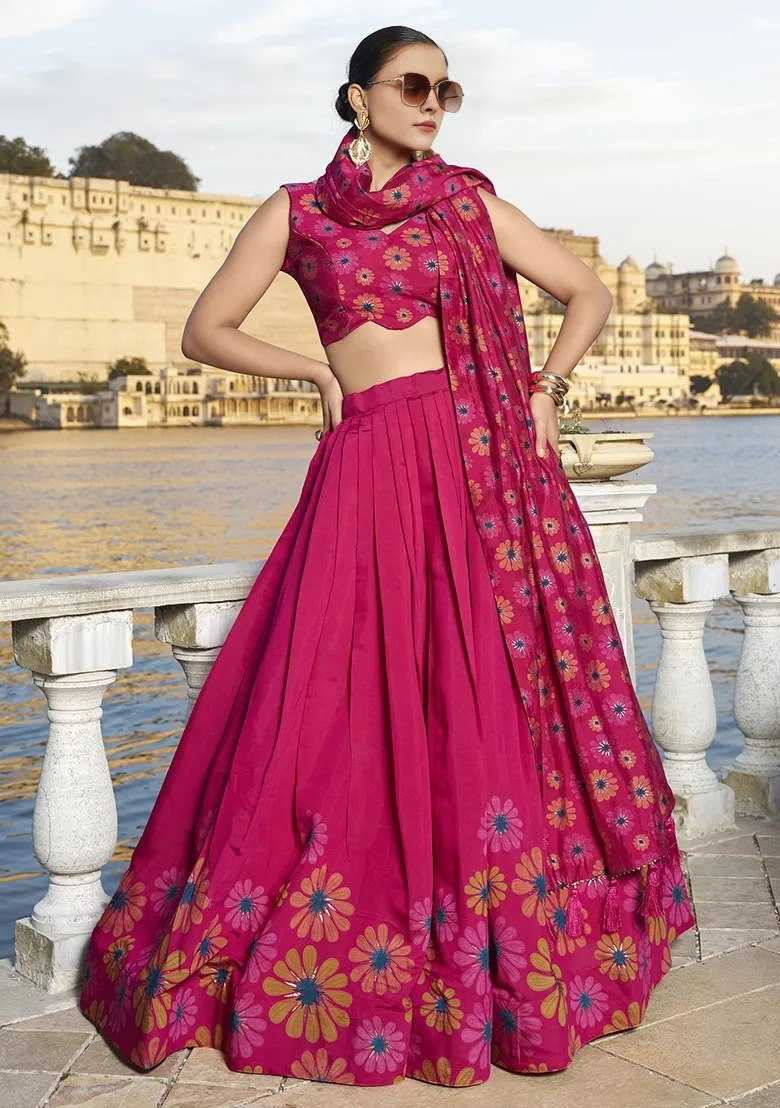 Ynf Chinon KESH643 1010365 Lehengas Wholesale Traditional Lehenga Printed Lehenga Floral Lehenga Manufacturer- Kapda Export