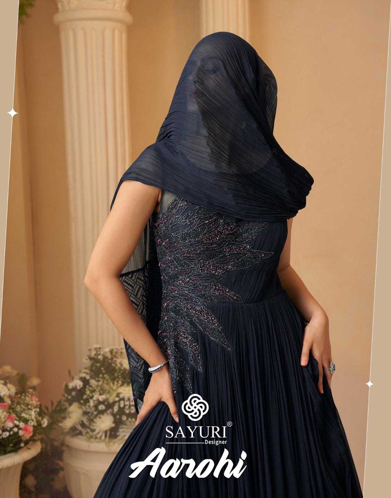 Ynf Chinon Silk KESH481 SAYURI AAROHI Gowns Wholesale Party Gowns Long Gowns Bollywood Style Gowns Manufacturer- Kapda Export