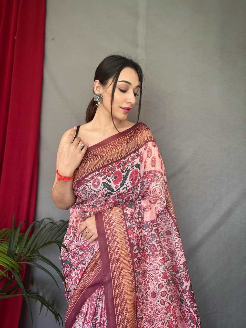 Ynf Cotton KESH249 CARPET SILK Sarees Wholesale Floral Sarees Kashmiri Sarees Cotton Sarees Manufacturer- Kapda Export