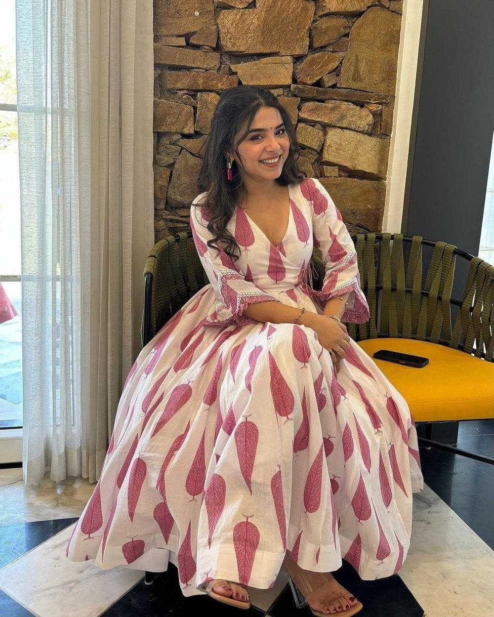 Ynf Cotton KESH613 KALI Gowns Wholesale Printed Gowns Party Wear Gowns Designer Gowns Manufacturer- Kapda Export