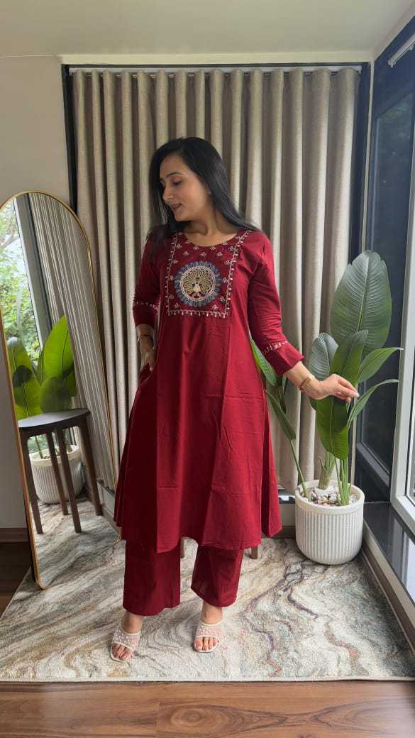 Ynf Cotton KESH623 122 Kurti Festive Collections Plus Size Collections Wholesale Cotton Kurtis A-Line Kurtis Kurti With Palazzo Manufacturer- Kapda Export