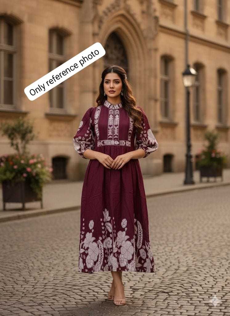 Ynf Cotton KESH623 JAMAN Gowns Wholesale Printed Gowns Party Gowns Designer Gowns Manufacturer- Kapda Export