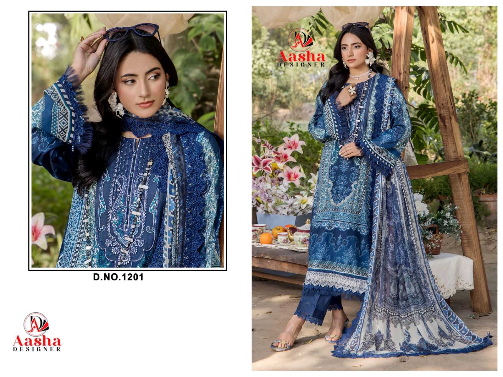 Ynf Cotton KESH677 AASHA 1201 Suits & Dresses Wholesale Printed Suits Embroidery Suits Cotton Suits Manufacturer- Kapda Export