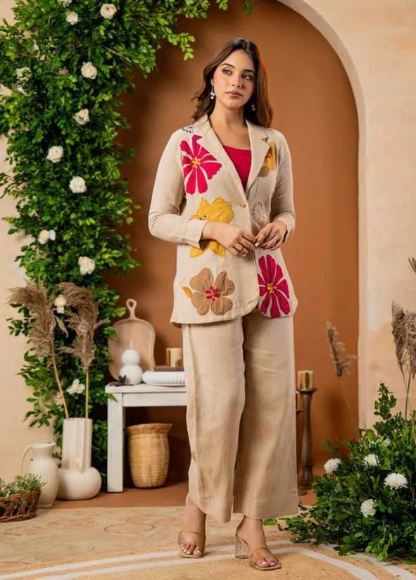 Ynf Cotton KESH684 Flax Western Wears Wholesale Co-ord Set Tops Bottom Wear Manufacturer- Kapda Export