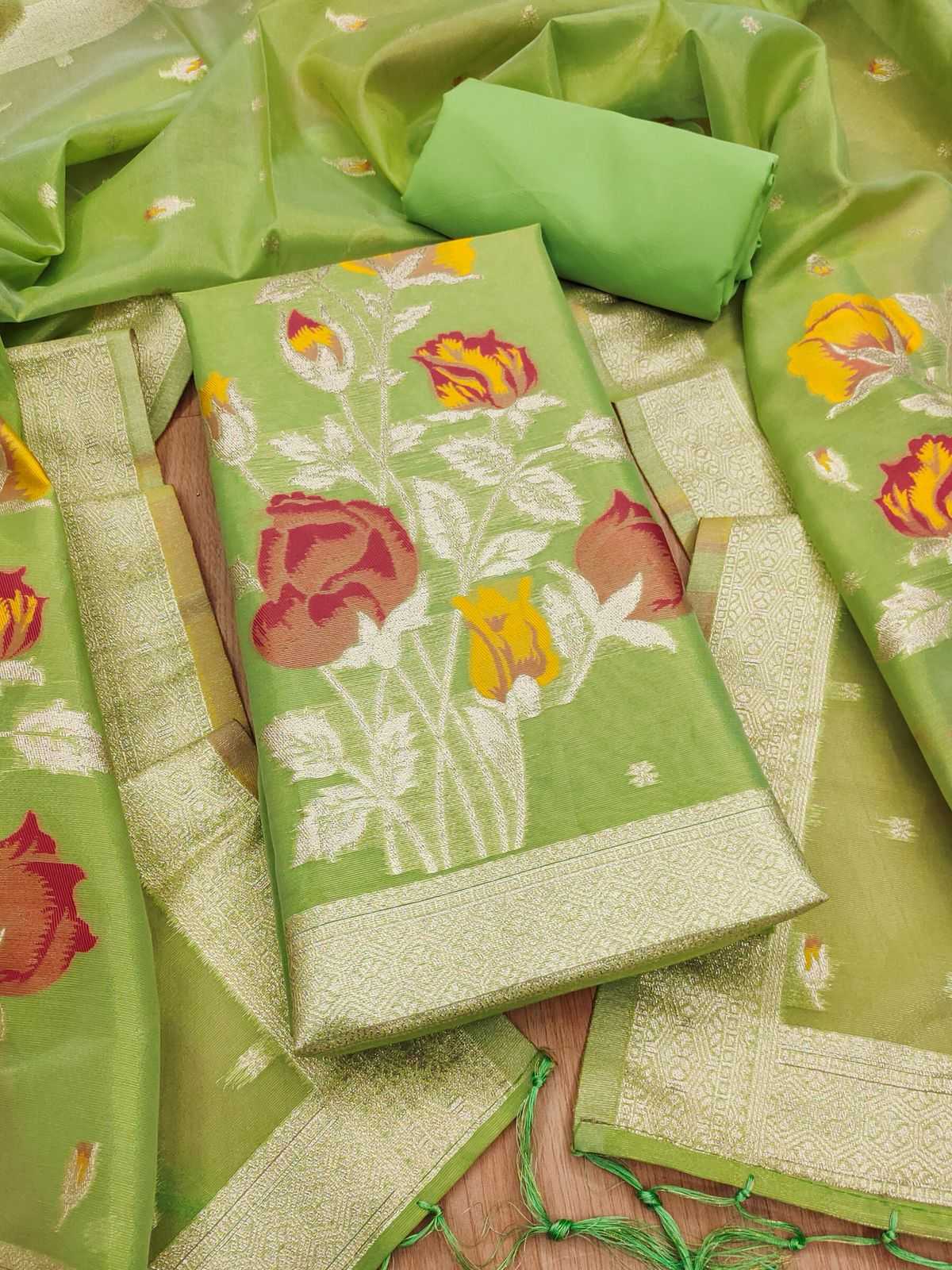 Ynf Cotton RIN221 Jamdani 01 Suits & Dresses Festive Collections Wholesale Unstitched Suits Cotton Suits Suit Material Manufacturer- Kapda Export