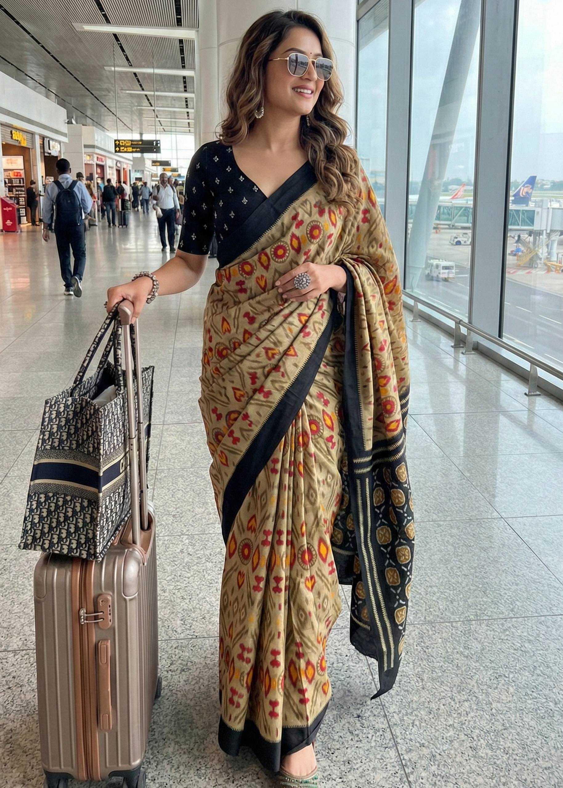 Ynf Cotton RIN229 GEMOR Sarees Wholesale Printed Sarees Ikkat Saree Cotton Sarees Manufacturer- Kapda Export