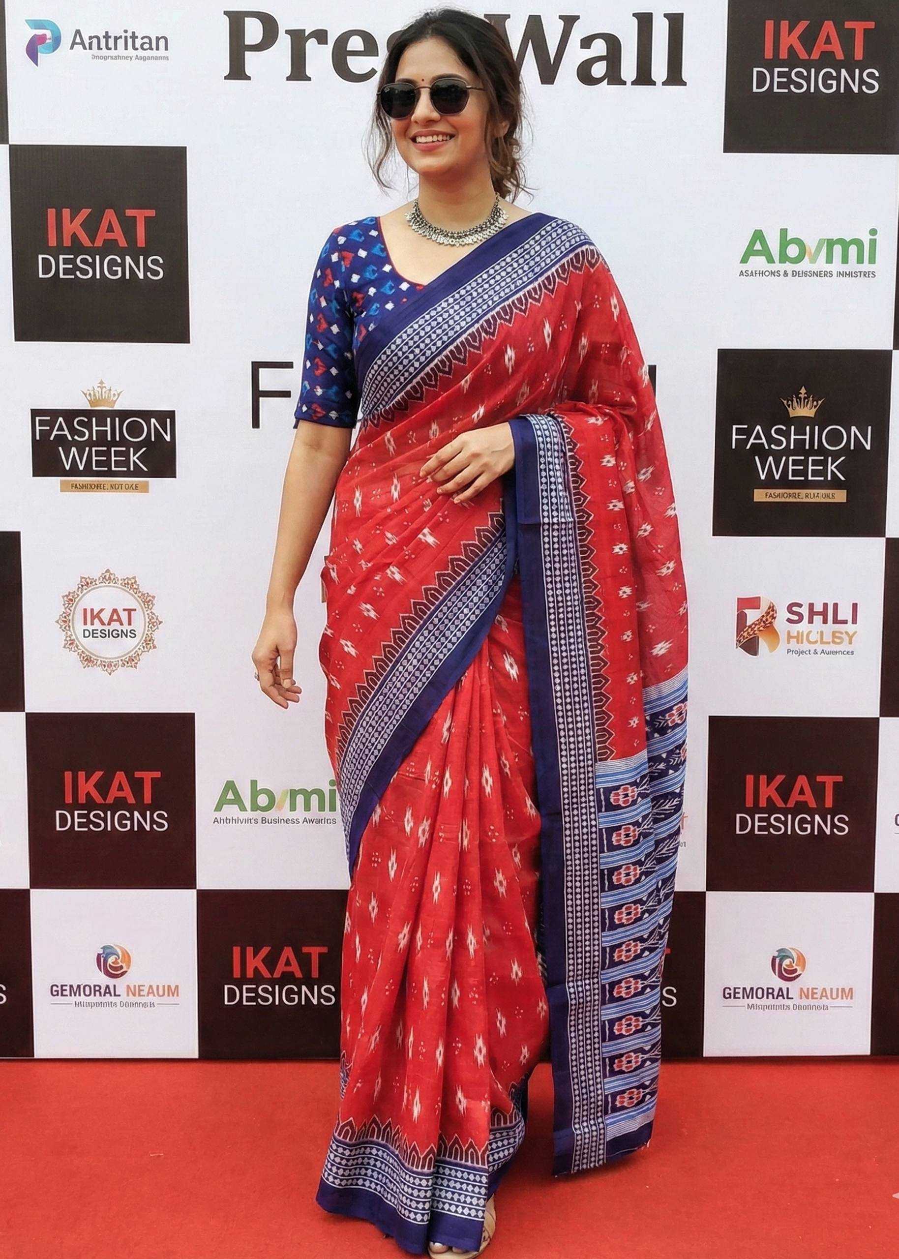 Ynf Cotton RIN229 Pochampally Sarees Wholesale Designer Sarees Ikkat Saree Cotton Sarees Manufacturer- Kapda Export