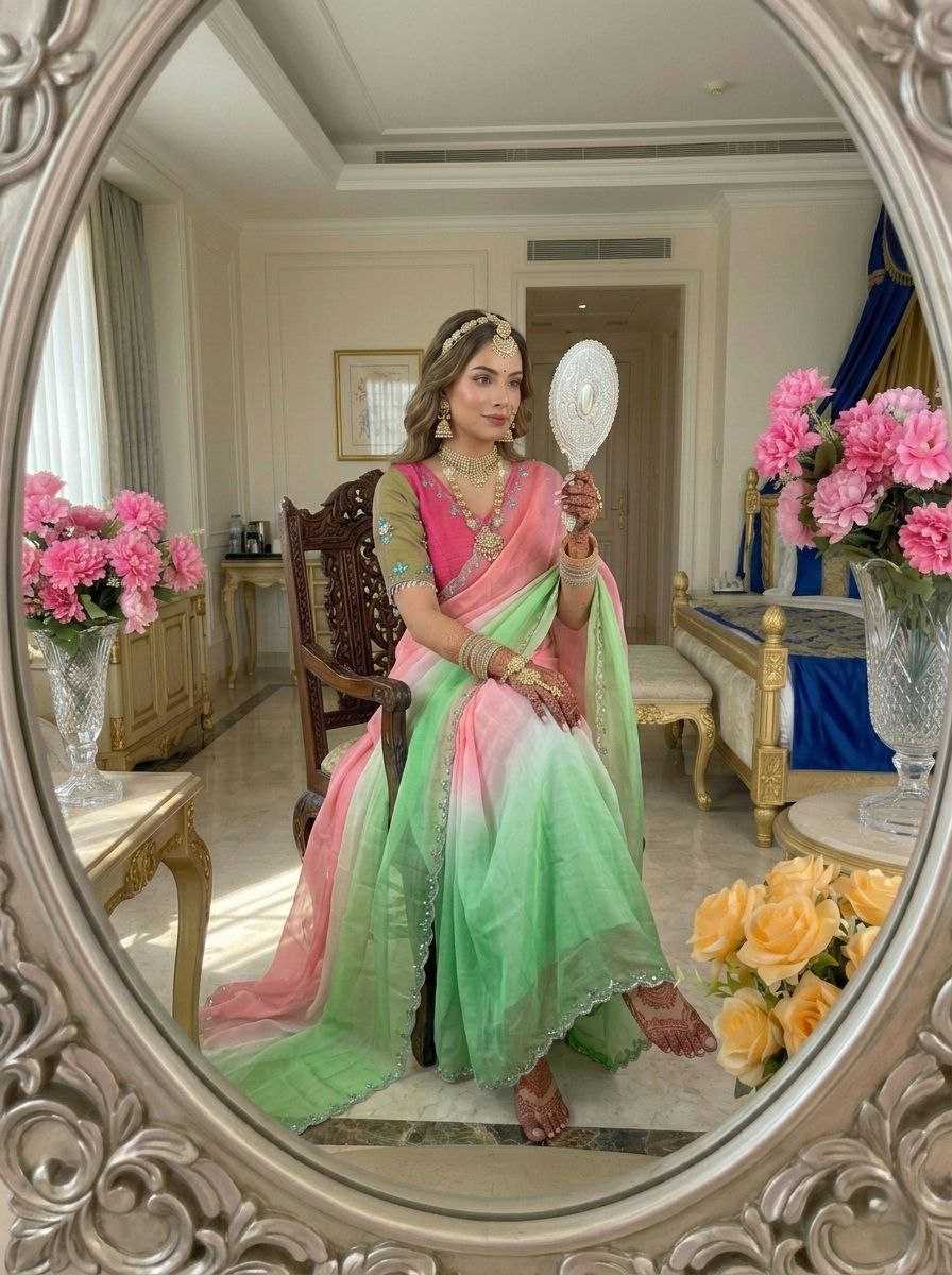 Ynf Crunchi KESH589 NIHARIKA Sarees Wholesale Embroidered Sarees Lace Border Sarees Festive Sarees Manufacturer- Kapda Export