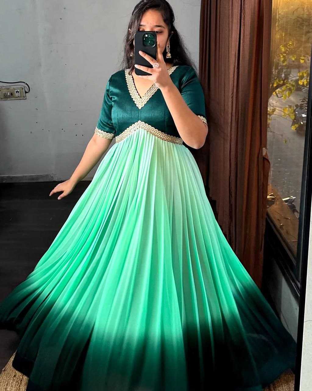 Ynf Faux Georgette KESH167 Gown-adult -3 Gowns Wholesale Fancy Gowns Georgette Gown Party Wear Gowns Manufacturer- Kapda Export