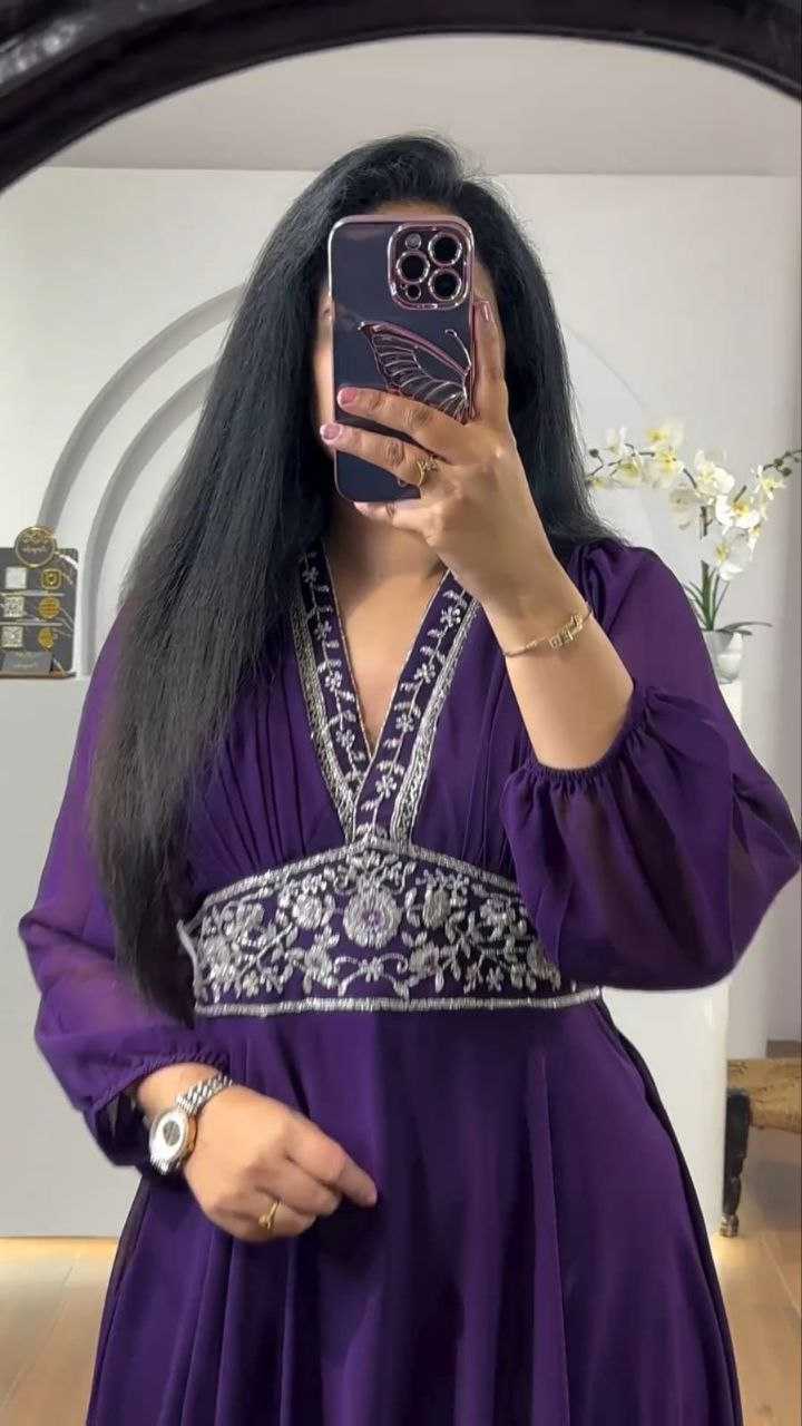 Ynf Faux Georgette KESH167 Gown-adult -4 Gowns Wholesale Embroidered Gown Party Wear Gowns Designer Gowns Manufacturer- Kapda Export