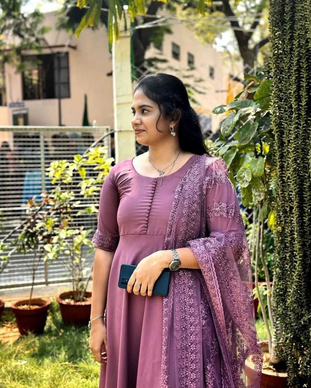 Ynf Faux Georgette KESH599 SUPER Gowns Plus Size Collections Wholesale Embroidery Gowns Party Gowns Georgette Gown Manufacturer- Kapda Export