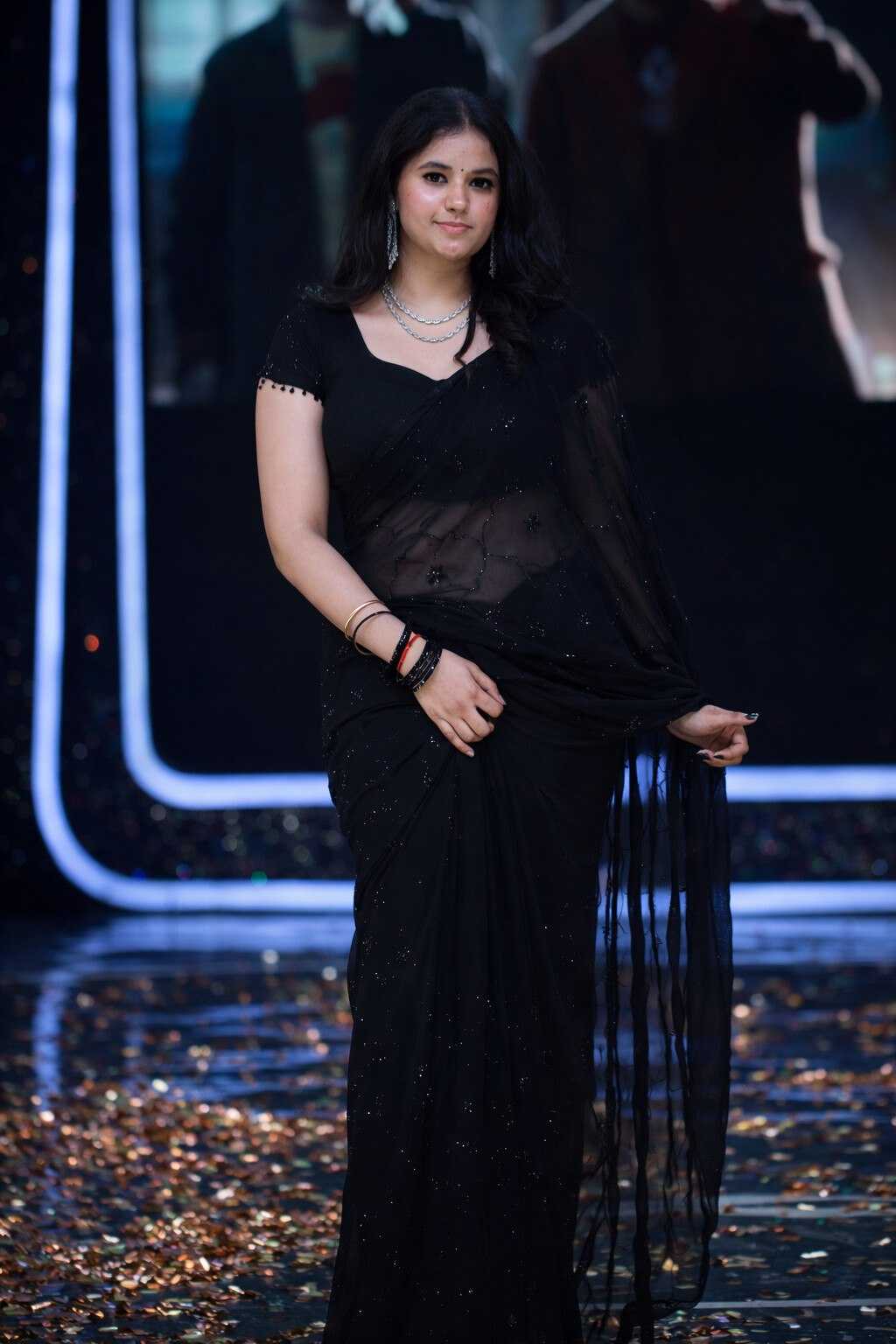 Ynf Faux Georgette KESH600 Ramya Sarees Festive Collections Wholesale Party Wear Sarees Georgette Sarees Black Sarees Manufacturer- Kapda Export