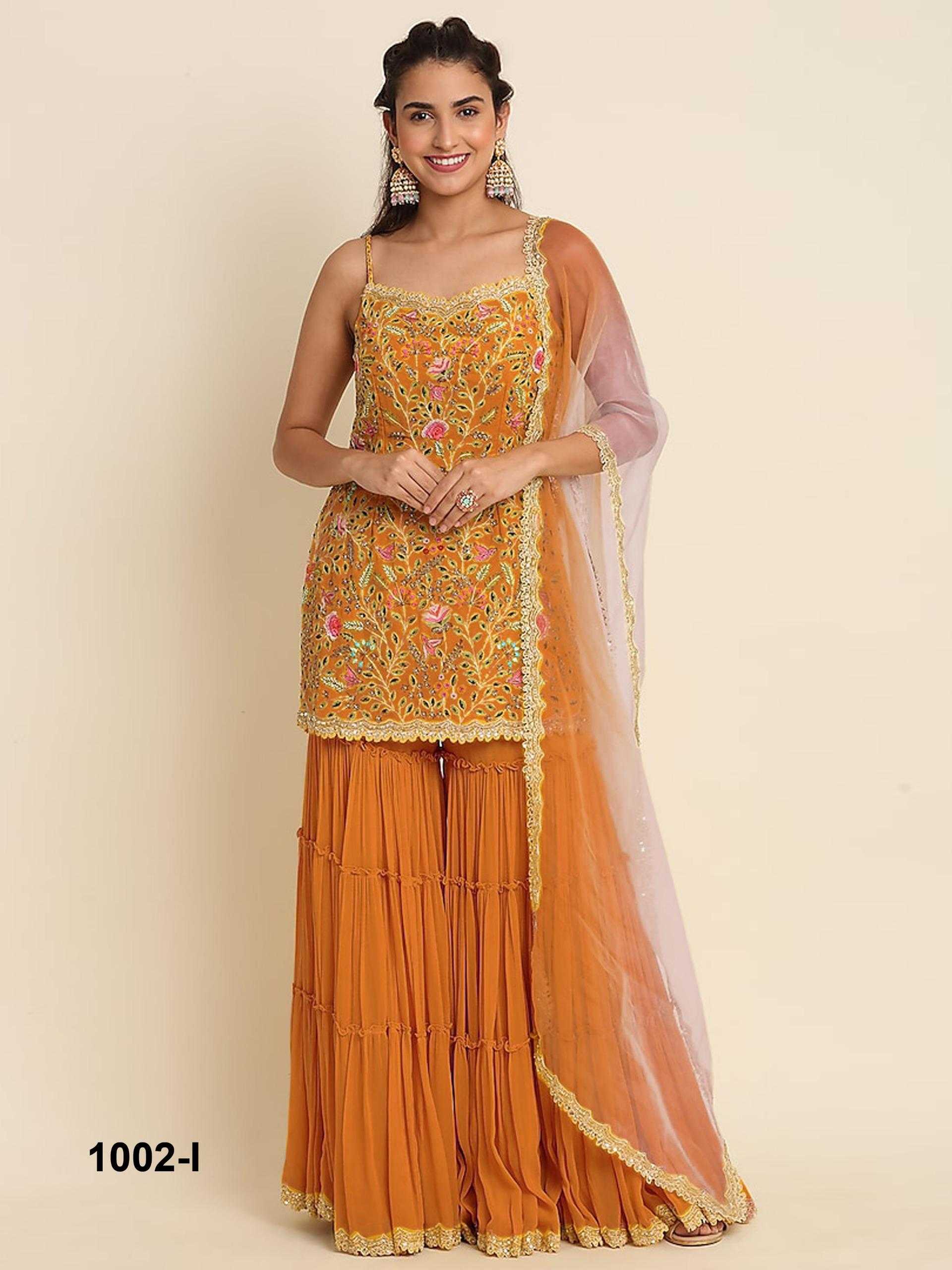 Ynf Faux Georgette RIN236 1002-J Suits & Dresses Festive Collections Wholesale Palazzo Suit Georgette Suit Embroidered Suits Manufacturer- Kapda Export