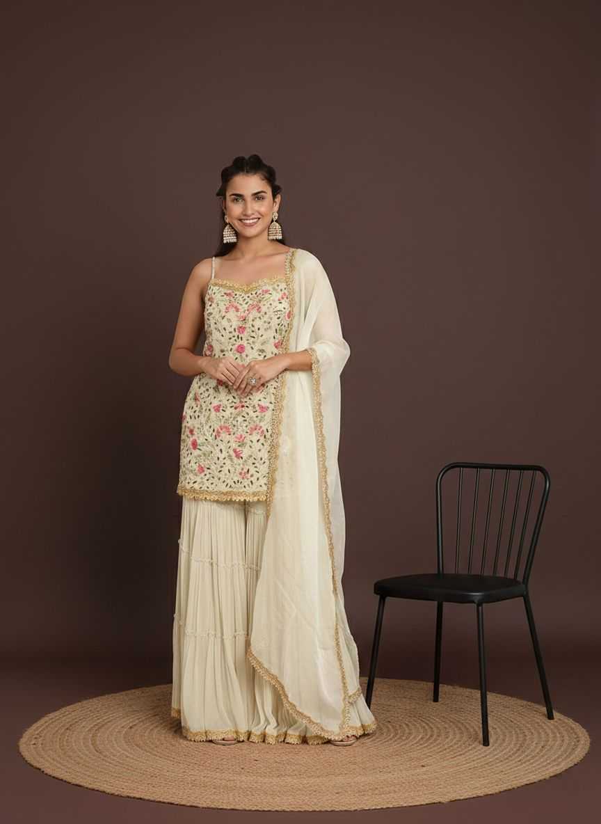 Ynf Faux Georgette RIN236 1002 Suits & Dresses Festive Collections Wholesale Unstitched Suits Palazzo Suit Suit Material Manufacturer- Kapda Export