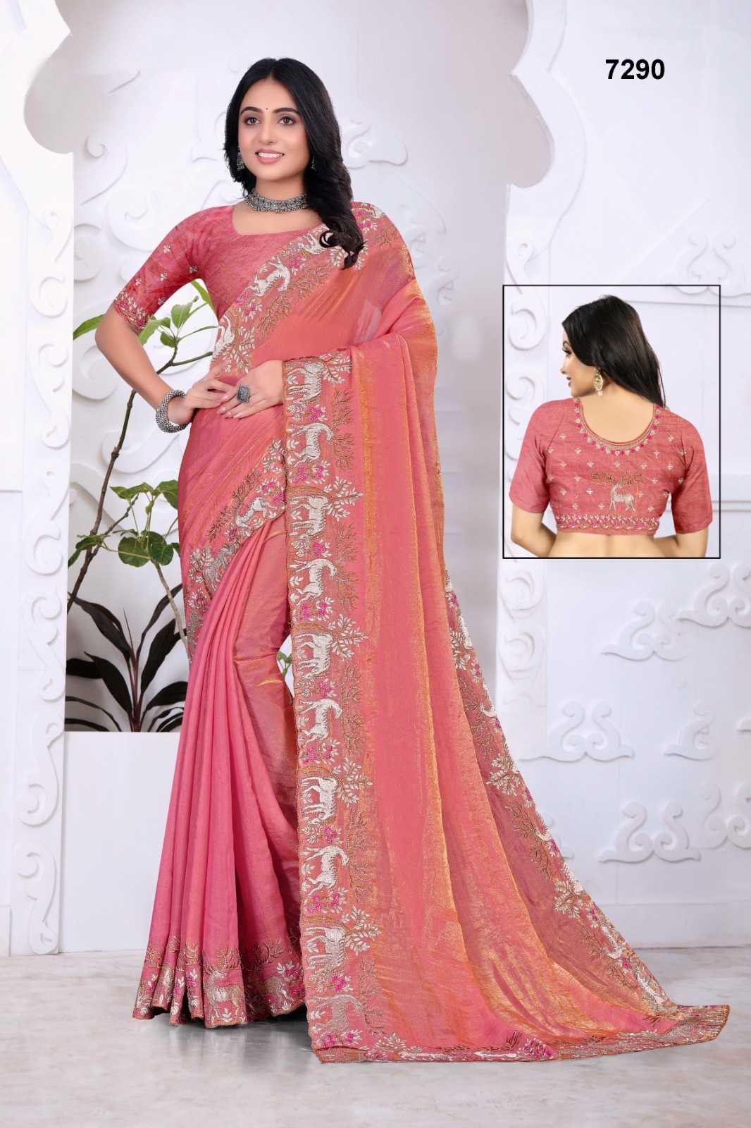 Ynf FENDY Satin KESH114 7290 Sarees Wholesale Designer Sarees Branded Sarees Festive Sarees Manufacturer- Kapda Export