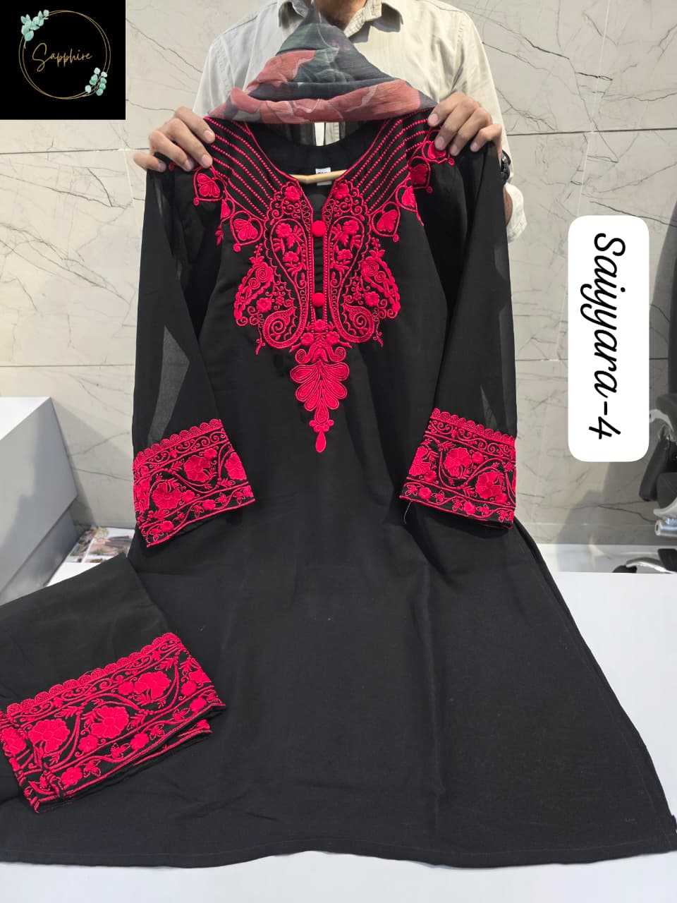 Ynf Georgette KESH557 SAIYYARA-4 Suits & Dresses Wholesale Sharara Salwar Suits Embroidery Suits Designer Suits Manufacturer- Kapda Export