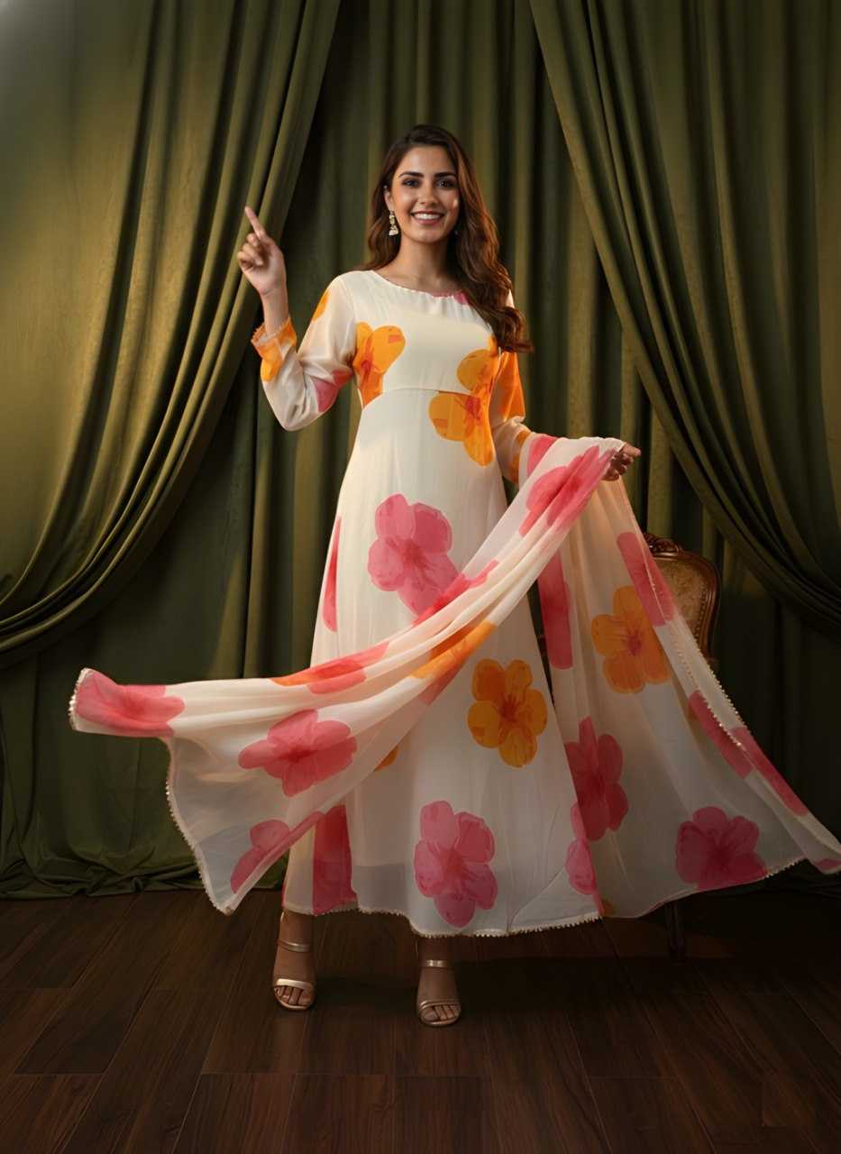 Ynf Georgette KESH559 355 Kurti Wholesale Printed Kurtis Anarkali Kurtis Georgette Kurti Manufacturer- Kapda Export