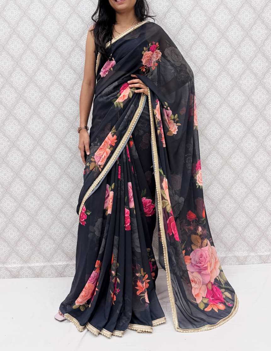Ynf Georgette KESH656 213 Sarees Wholesale Printed Sarees Georgette Sarees Weightless Sarees Manufacturer- Kapda Export