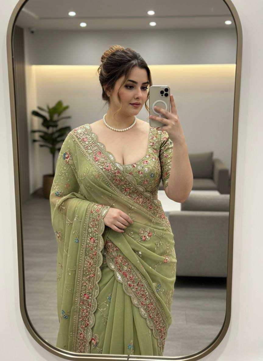 Ynf Georgette KESH659 Karvi Sarees Wholesale Party Wear Sarees Georgette Sarees Branded Sarees Manufacturer- Kapda Export