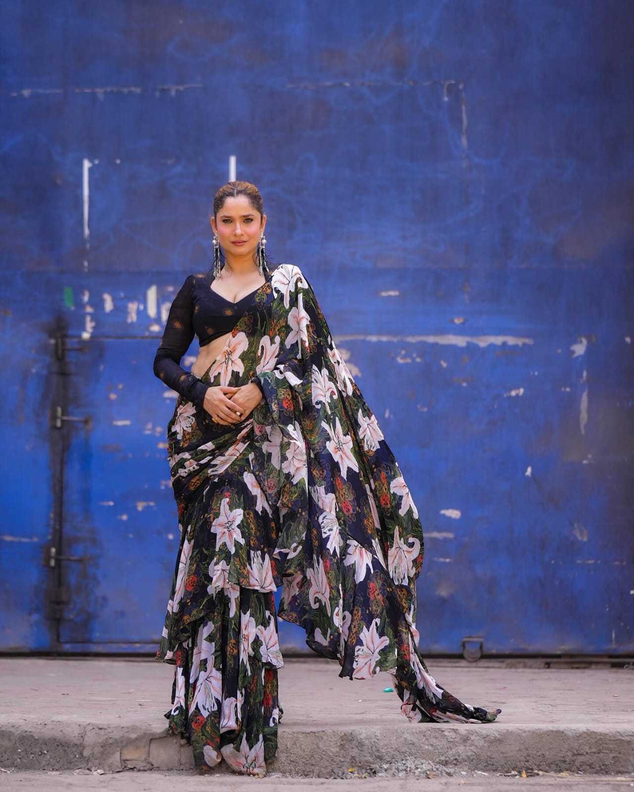 Ynf Georgette KESH664 101 Sarees Bollywood Collections Wholesale Printed Sarees Georgette Sarees Ankita Lokhande Collections Manufacturer- Kapda Export