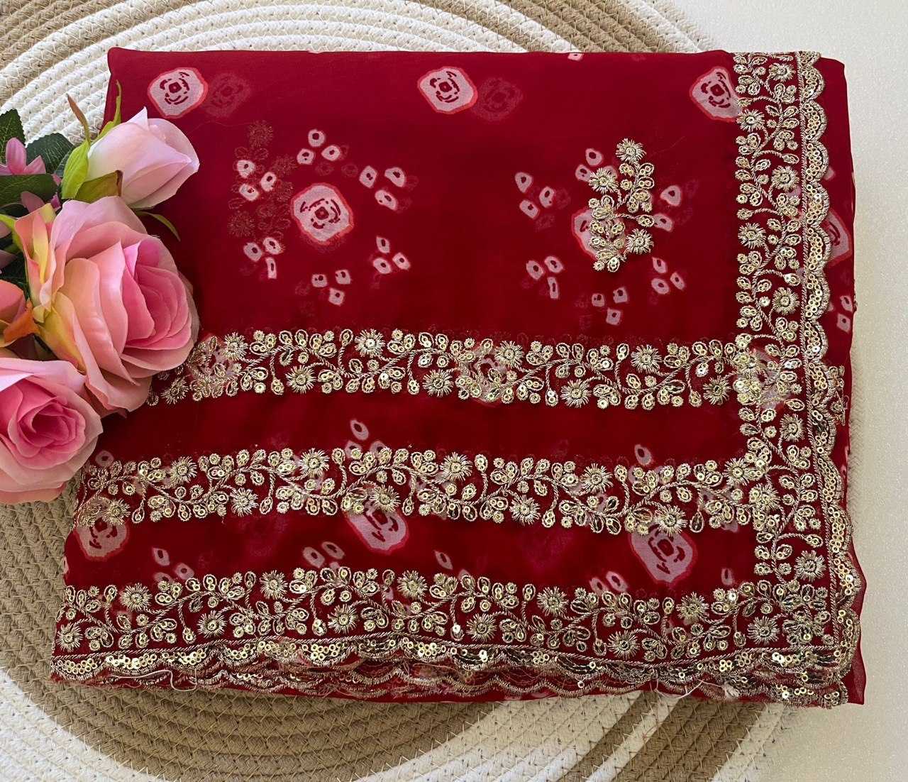 Ynf Georgette KESH696 11 Sarees Wholesale Embroidered Sarees Heavy Work Sarees Festive Sarees Manufacturer- Kapda Export