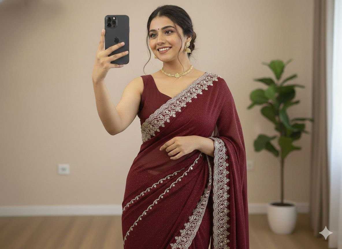 Ynf Georgette KESH696 26 Sarees Wholesale Sequence Sarees Embroidered Sarees Heavy Work Sarees Manufacturer- Kapda Export