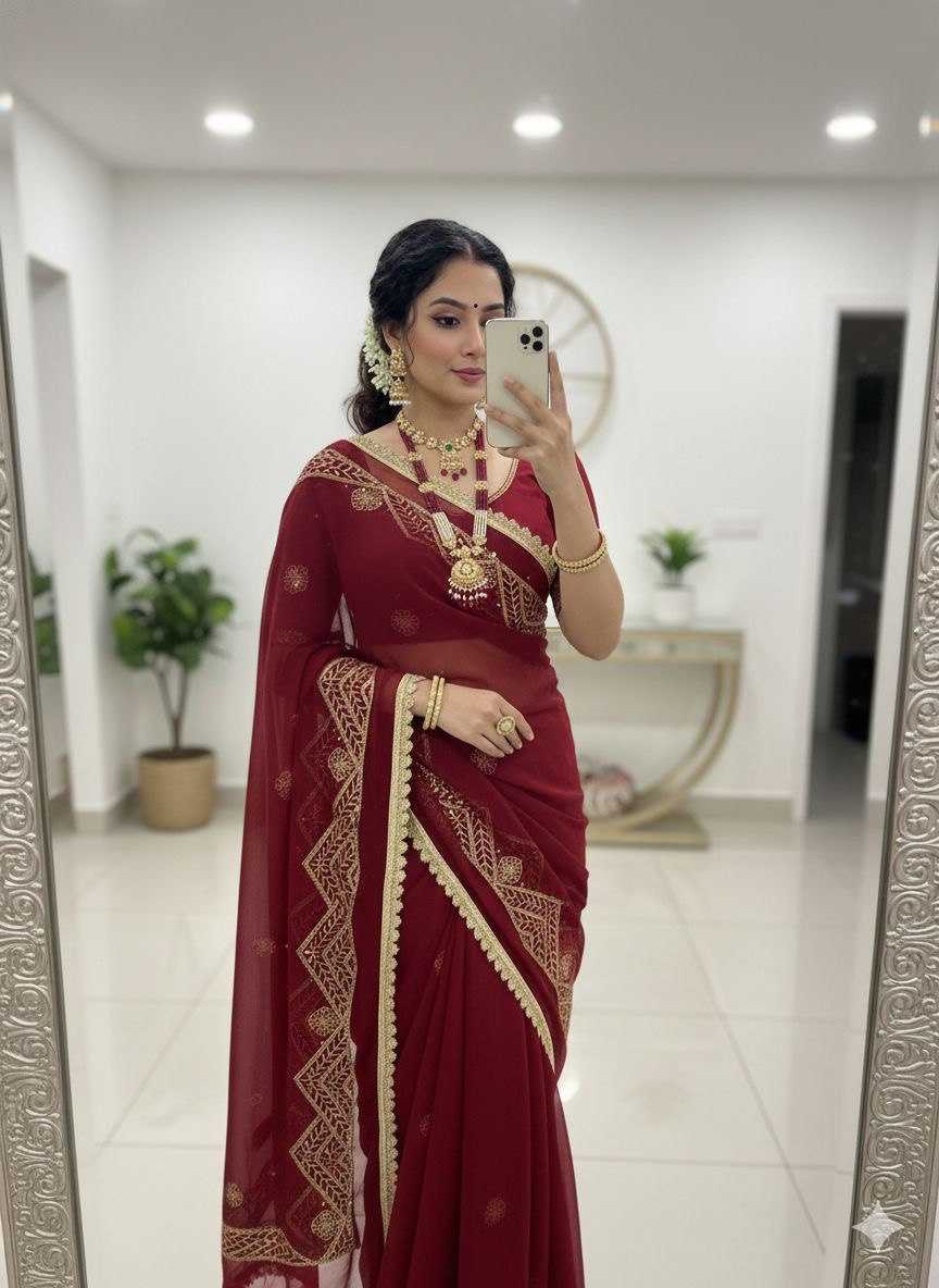 Ynf Georgette KESH696 30 Sarees Wholesale Sequence Sarees Work Sarees Festive Sarees Manufacturer- Kapda Export