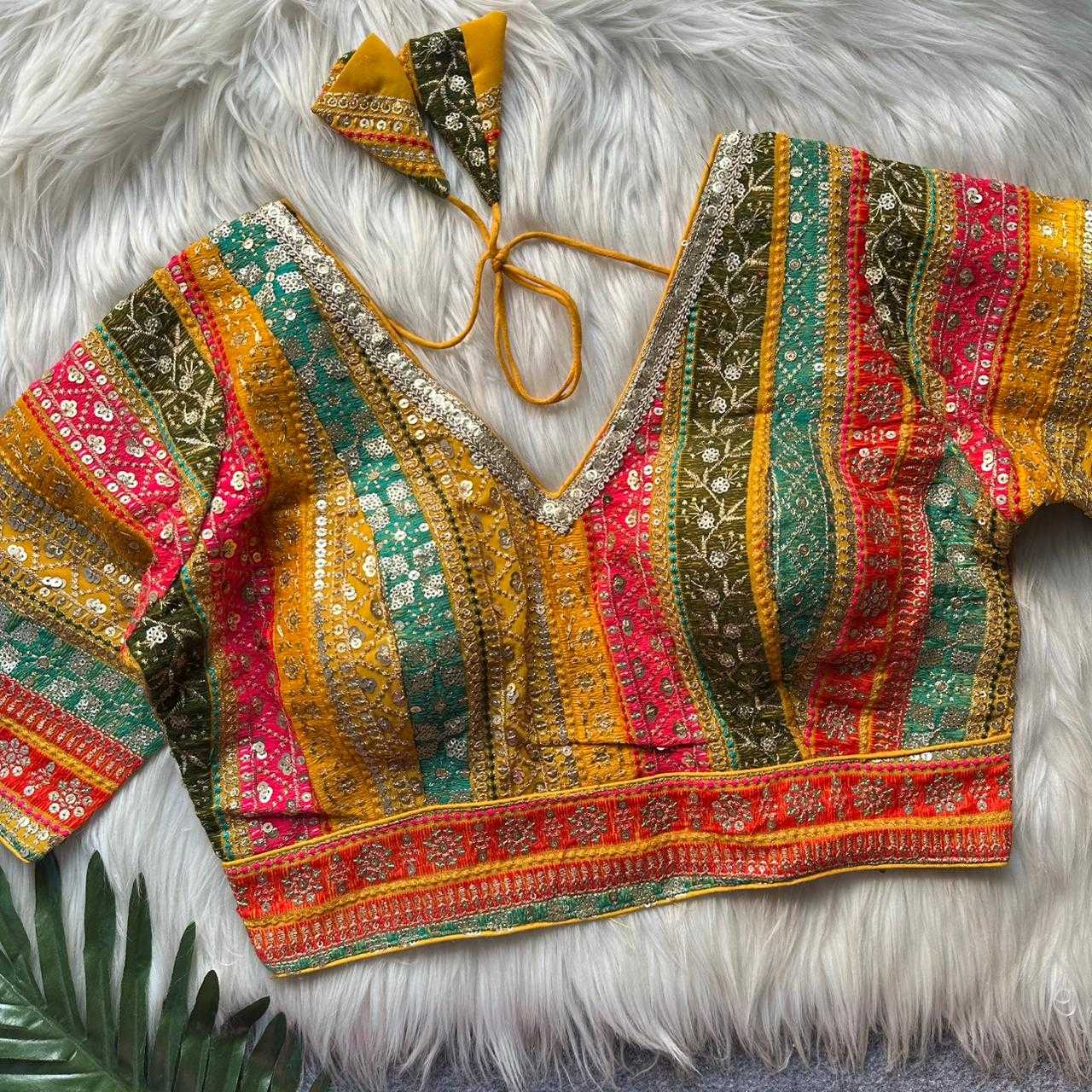 Ynf Georgette KESH728 109 Readymade Blouses Festive Collections Wholesale Designer Blouse Embroidered Blouses Party Wear Blouse Manufacturer- Kapda Export