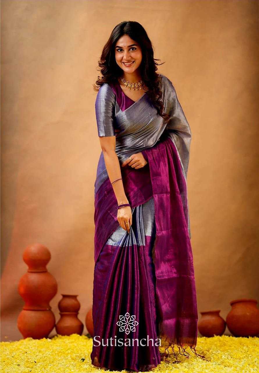 Ynf Handloom Silk RIN216 half half tissue Sarees Wholesale Tissue Silk Saree Embroidered Sarees Traditional Sarees Manufacturer- Kapda Export