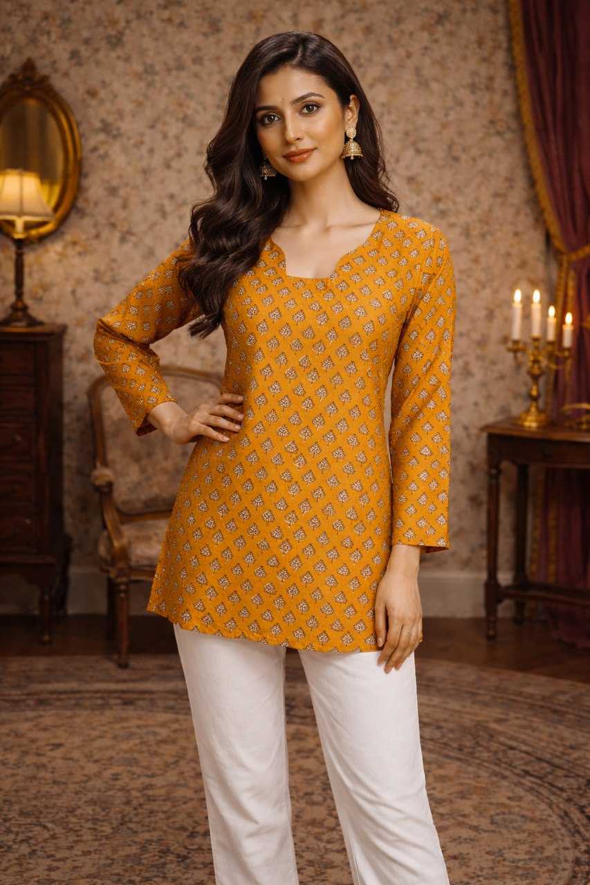 Ynf Heavy Muslin RIN227 8 Kurti Wholesale Casual Kurtis Printed Kurtis Fancy Kurti Manufacturer- Kapda Export