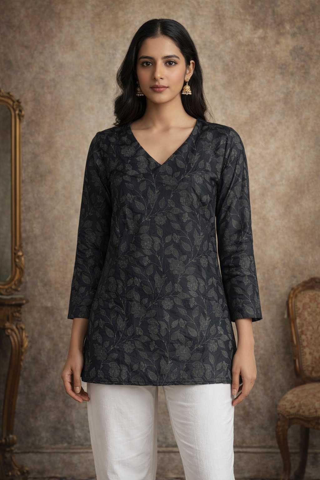 Ynf Heavy Muslin RIN227 RJ-5 Kurti Western Wears Festive Collections Wholesale Tops Printed Kurtis One Piece Dress Manufacturer- Kapda Export