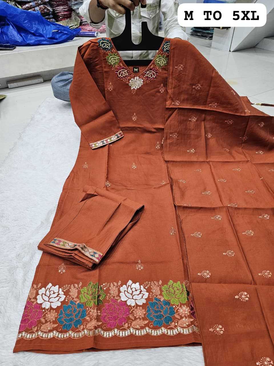 Ynf Heavy Roman Silk KESH720 Heavy Kurti Wholesale Designer Kurtis Embroidered Kurtis A-Line Kurtis Manufacturer- Kapda Export