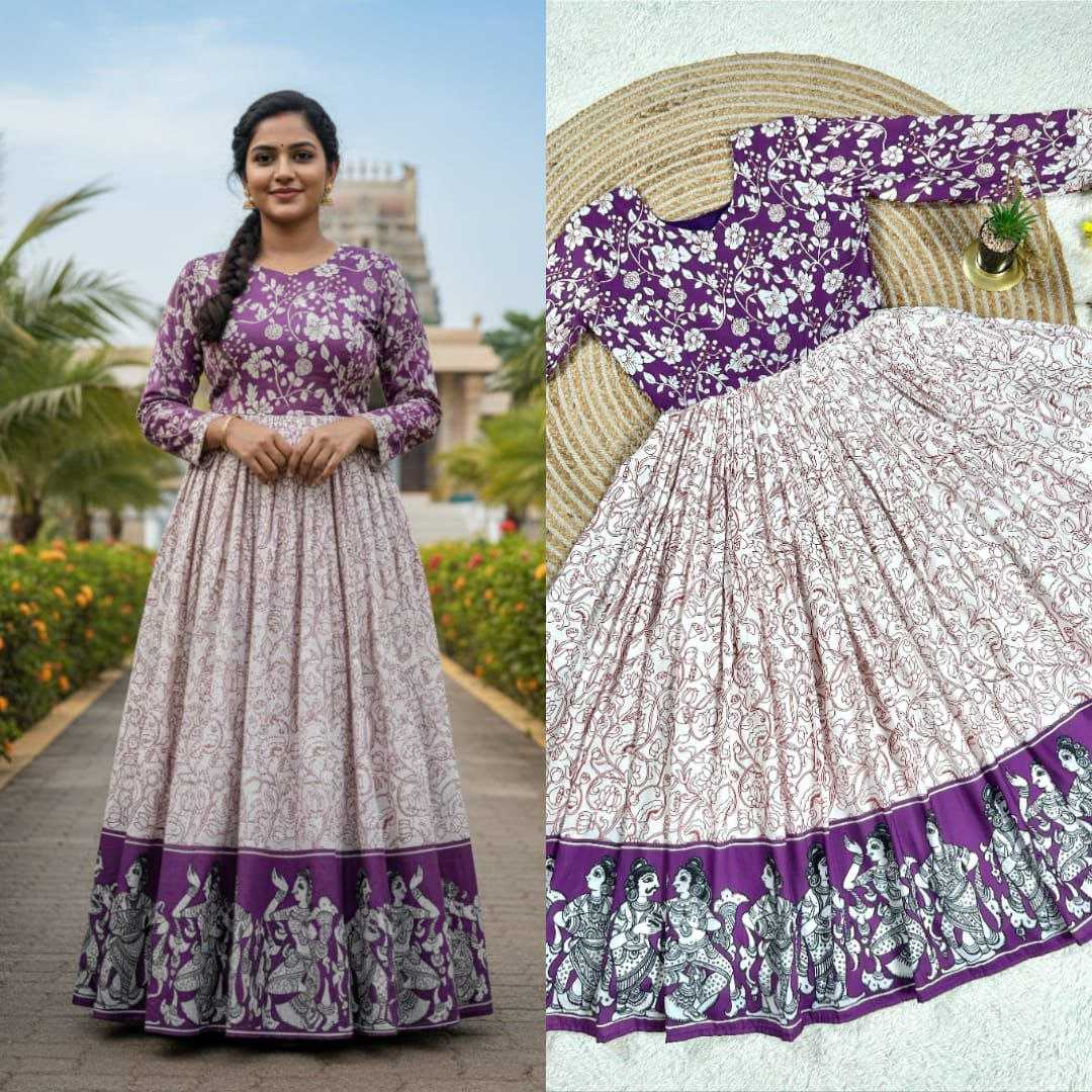 Ynf Muslin Cotton KESH167 RAJ Gowns Wholesale Evening Gowns Party Wear Gowns Floral Print Gowns Manufacturer- Kapda Export