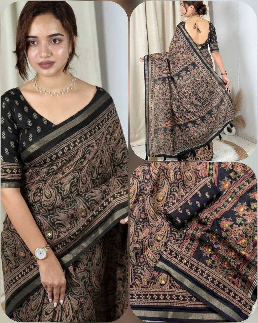 Ynf Paithani Silk KESH554 AJARAK Sarees Wholesale Designer Sarees Ajrakh Sarees Traditional Sarees Manufacturer- Kapda Export