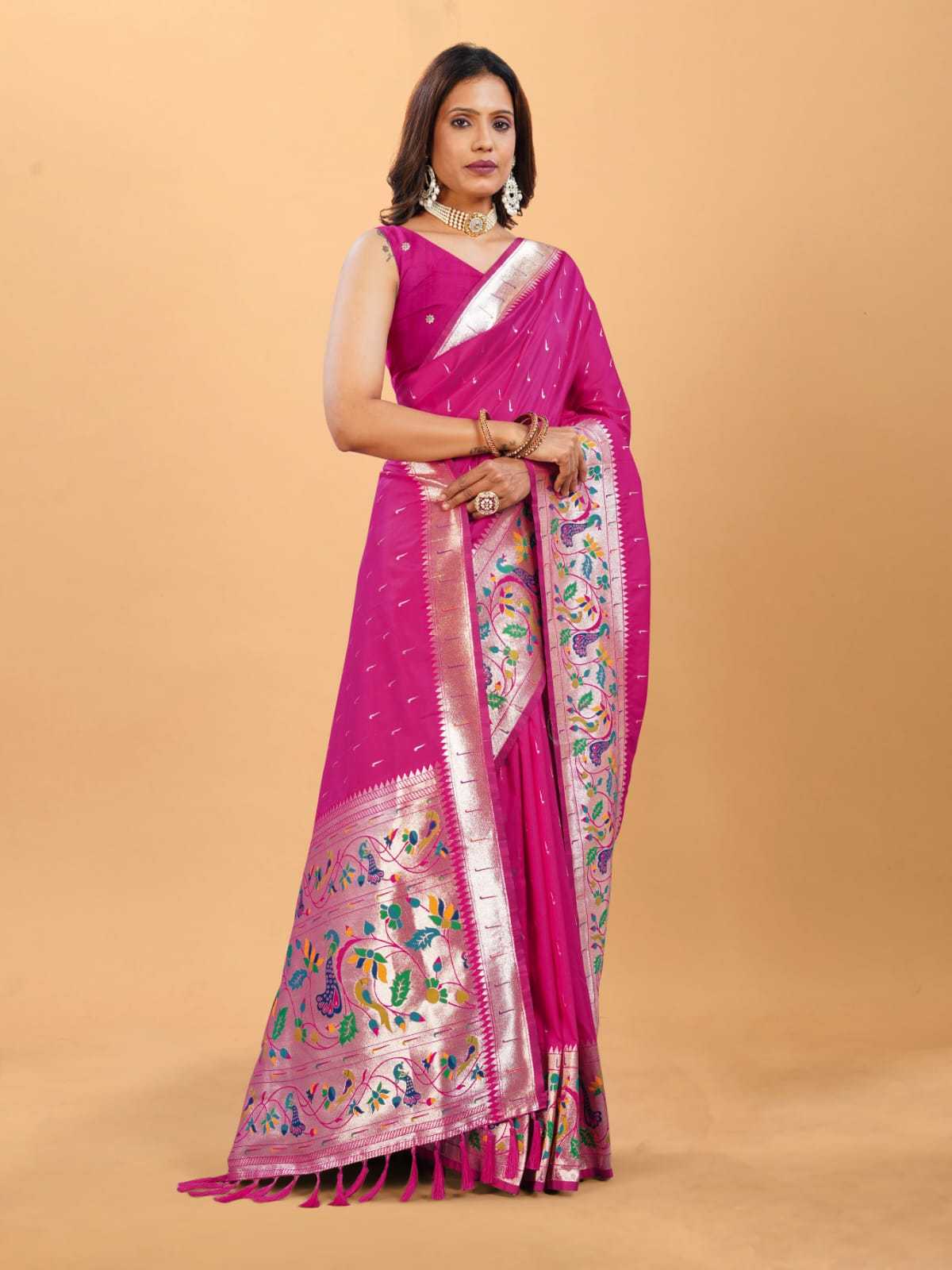 Ynf Paithani Silk KESH583 VAISHNAVI Silk Sarees Wholesale Paithani Sarees Heavy Silk Sarees Silk Sarees With Contrast Pallu Manufacturer- Kapda Export