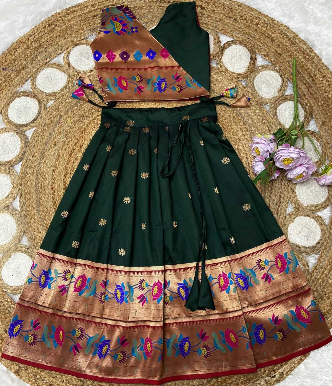 Ynf Paithani Silk KESH685 LOTUS Kids Wear Festive Collections Wholesale Kids Lehenga Kids Lehenga Choli Baby Girl Lehenga Manufacturer- Kapda Export