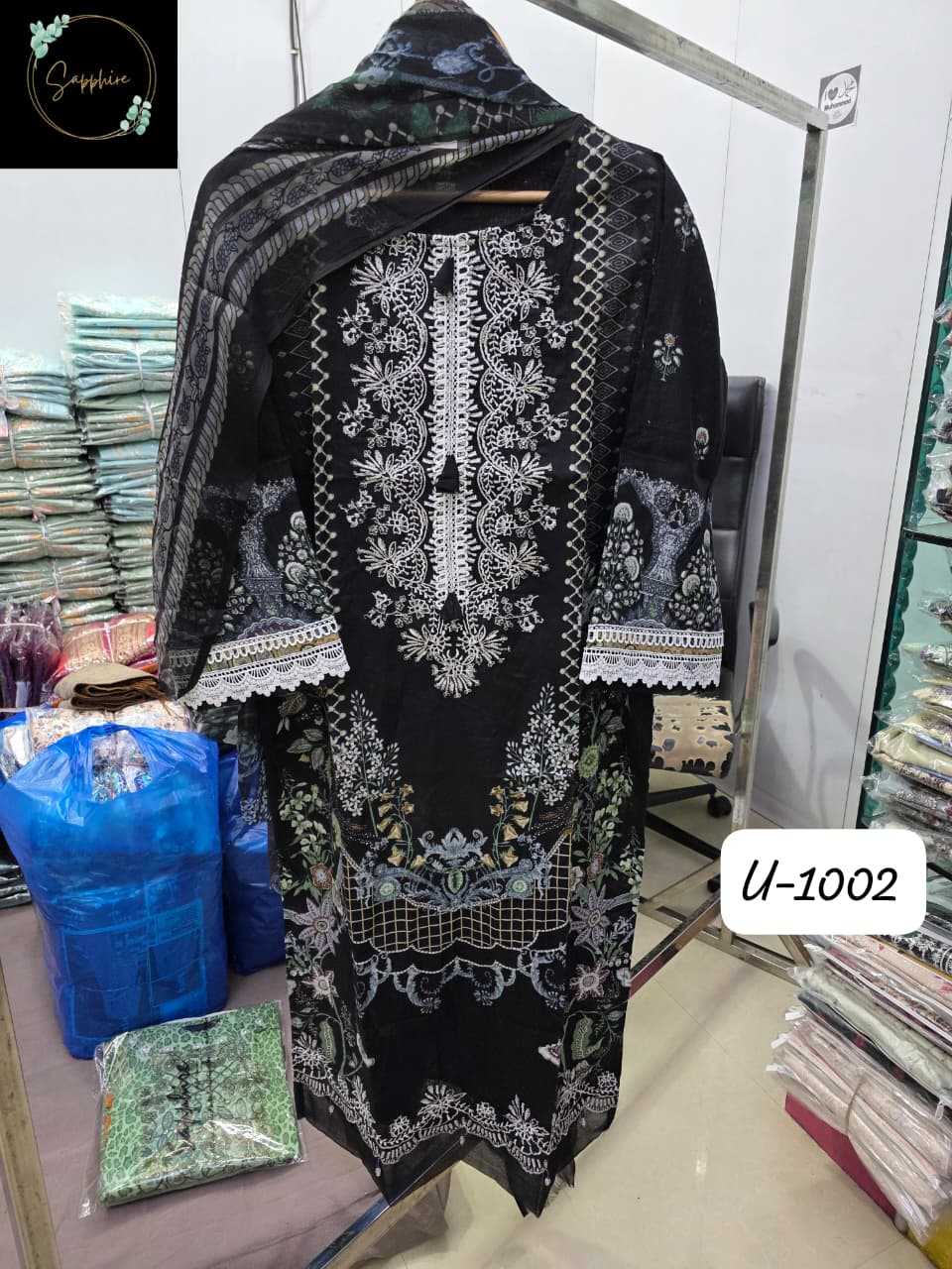 Ynf Pure Cotton KESH557 SAPPHIRE JAZMIN U-1002 Suits & Dresses Wholesale Cotton Suits Wedding Suits Designer Suits Manufacturer- Kapda Export